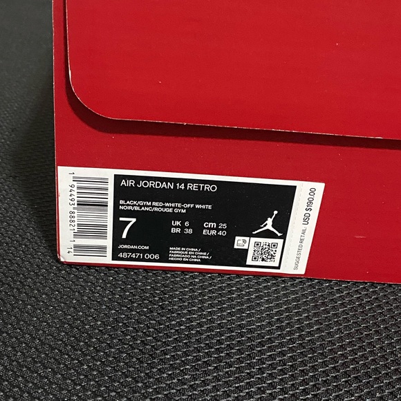 Mens Jordan 14 Retro Gym Red Toro sz 7 - Picture 6 of 8